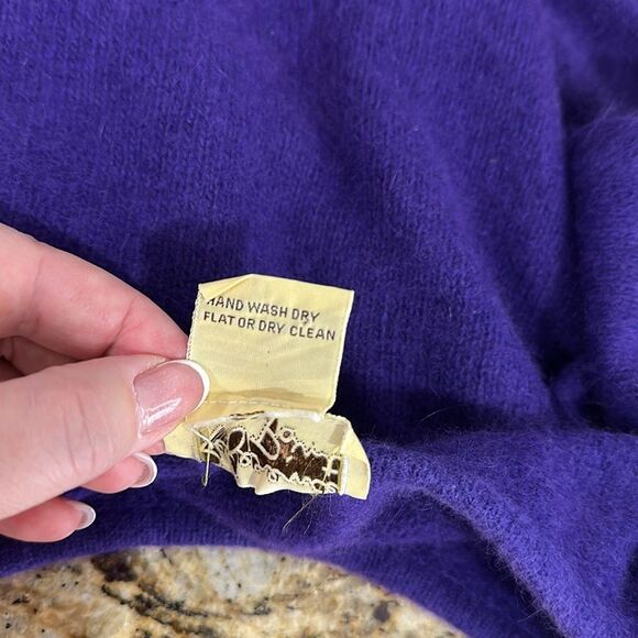 Reference Point Vintage Angora Blend Purple Knit Cap Sleeve Sweater Size M - Picture 2 of 6